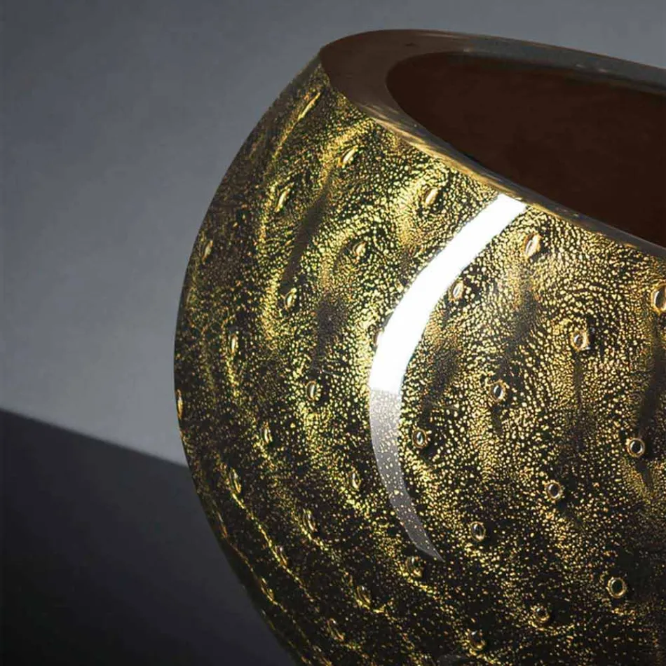 Ronde binnenvaas in gekleurd Murano-glas gemaakt in Italië - Asper Viadurini