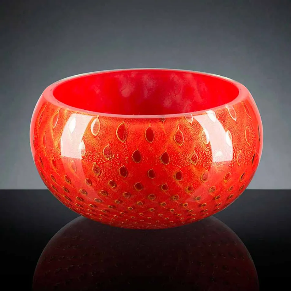 Ronde binnenvaas in gekleurd Murano-glas gemaakt in Italië - Asper Viadurini