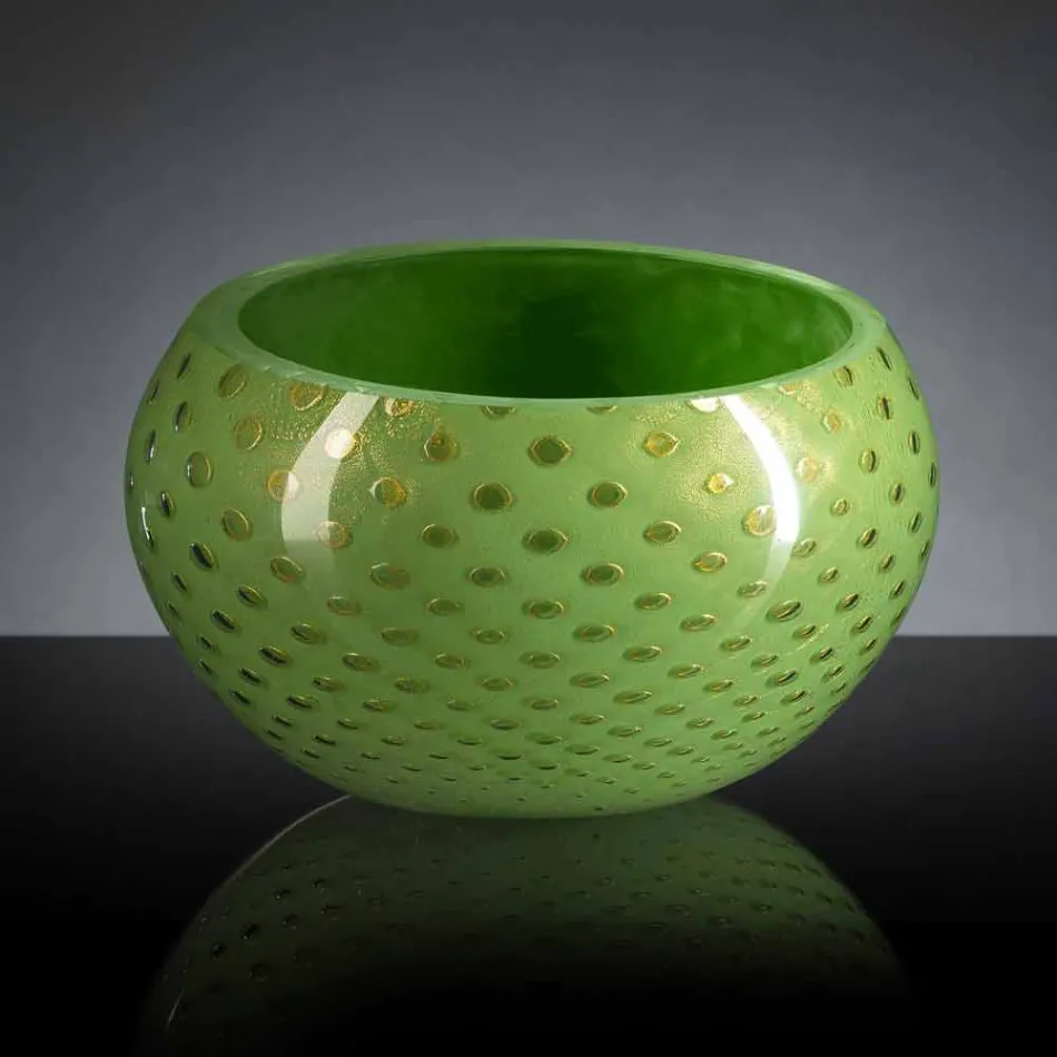 Ronde binnenvaas in gekleurd Murano-glas gemaakt in Italië - Asper Viadurini