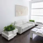 Vaas op wielen zwart, wit Slide Cubic Yo onregelmatig modern gemaakt in Italië Viadurini