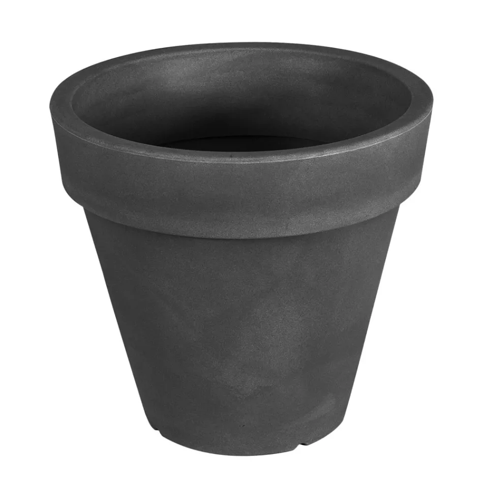 Ronde gekleurde tuinvaas of met verlichting Made in Italy - Avanas Viadurini