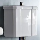 Op de vloer gemonteerd toilet met keramische cassette en zwarte stoel in Italië - Marwa Viadurini