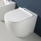 Aralia witte keramische staande cycloontoilet met softclose zitting. Viadurini
