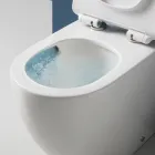 Aralia witte keramische staande cycloontoilet met softclose zitting. Viadurini