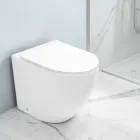 Aralia witte keramische staande cycloontoilet met softclose zitting. Viadurini