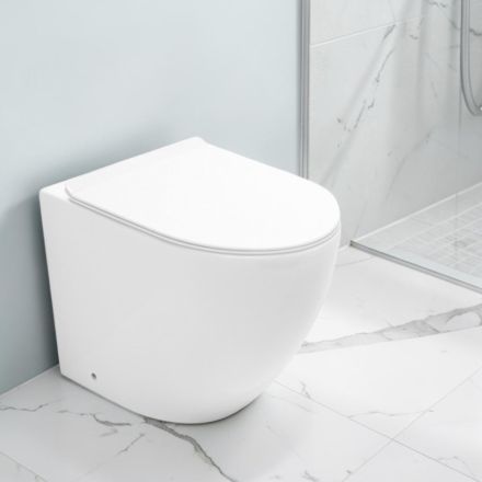 Aralia witte keramische staande cycloontoilet met softclose zitting. Viadurini