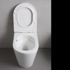 Vrijstaand toilet met slanke softclose-zitting in wit keramiek - Salice Viadurini