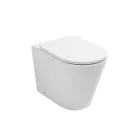 Vrijstaand toilet met slanke softclose-zitting in wit keramiek - Salice Viadurini