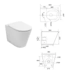 Vrijstaand toilet met slanke softclose-zitting in wit keramiek - Salice Viadurini