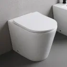 Vrijstaand toilet met slanke softclose-zitting in wit keramiek - Salice Viadurini