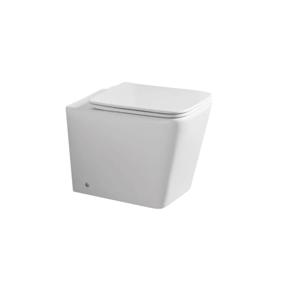 Vrijstaand toilet met softclose keramische zitting en modern design - Giunco Viadurini