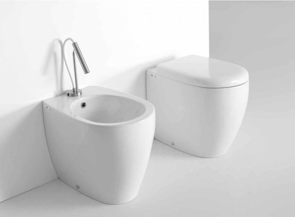 Modern design staande WC in gekleurd keramiek Made in Italy - Lauretta Viadurini