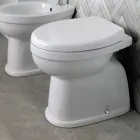 Modern wit keramisch vrijstaand toilet met polyester zitting - Silica Viadurini