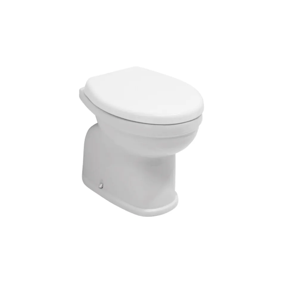 Vrijstaand keramisch toilet met polyester zitting en modern design - Silica Viadurini