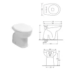 Vrijstaand keramisch toilet met polyester zitting en modern design - Silica Viadurini