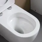 Vrijstaande toiletpot met softclose zitting in wit keramiek - Elm Viadurini
