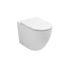 Vrijstaande toiletpot met softclose zitting in wit keramiek - Elm Viadurini