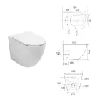 Vrijstaande toiletpot met softclose zitting in wit keramiek - Elm Viadurini