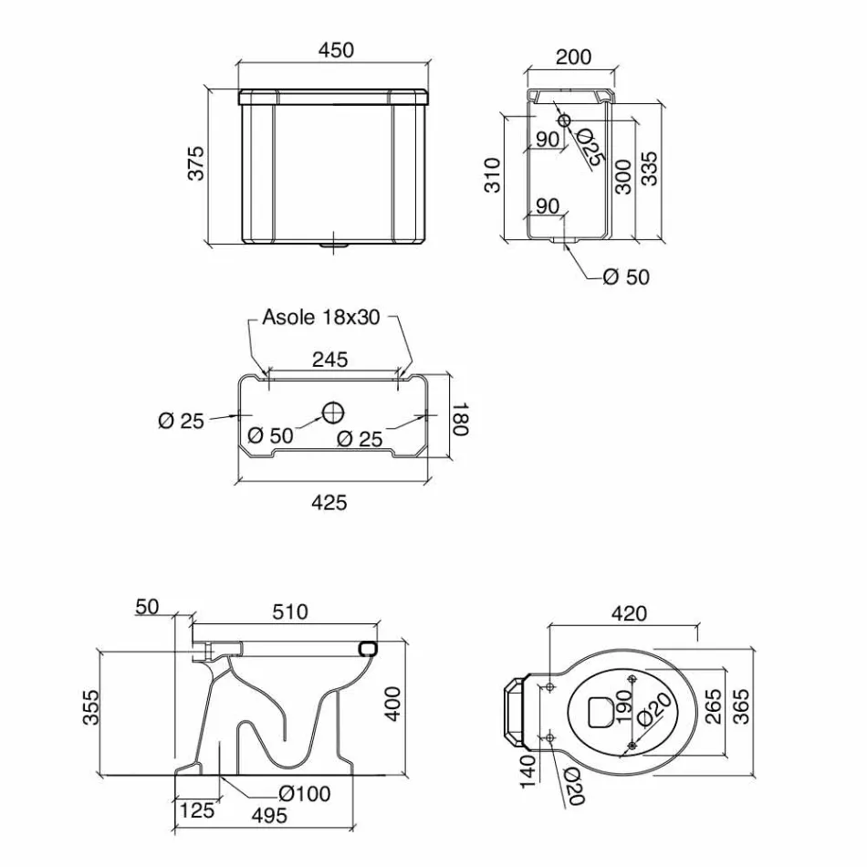 Keramische vloervaas met cassette Made in Italy - Marwa Viadurini