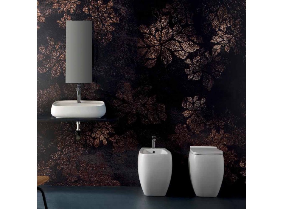 Witte keramische WC vaas met modern design Gais, made in Italy Viadurini