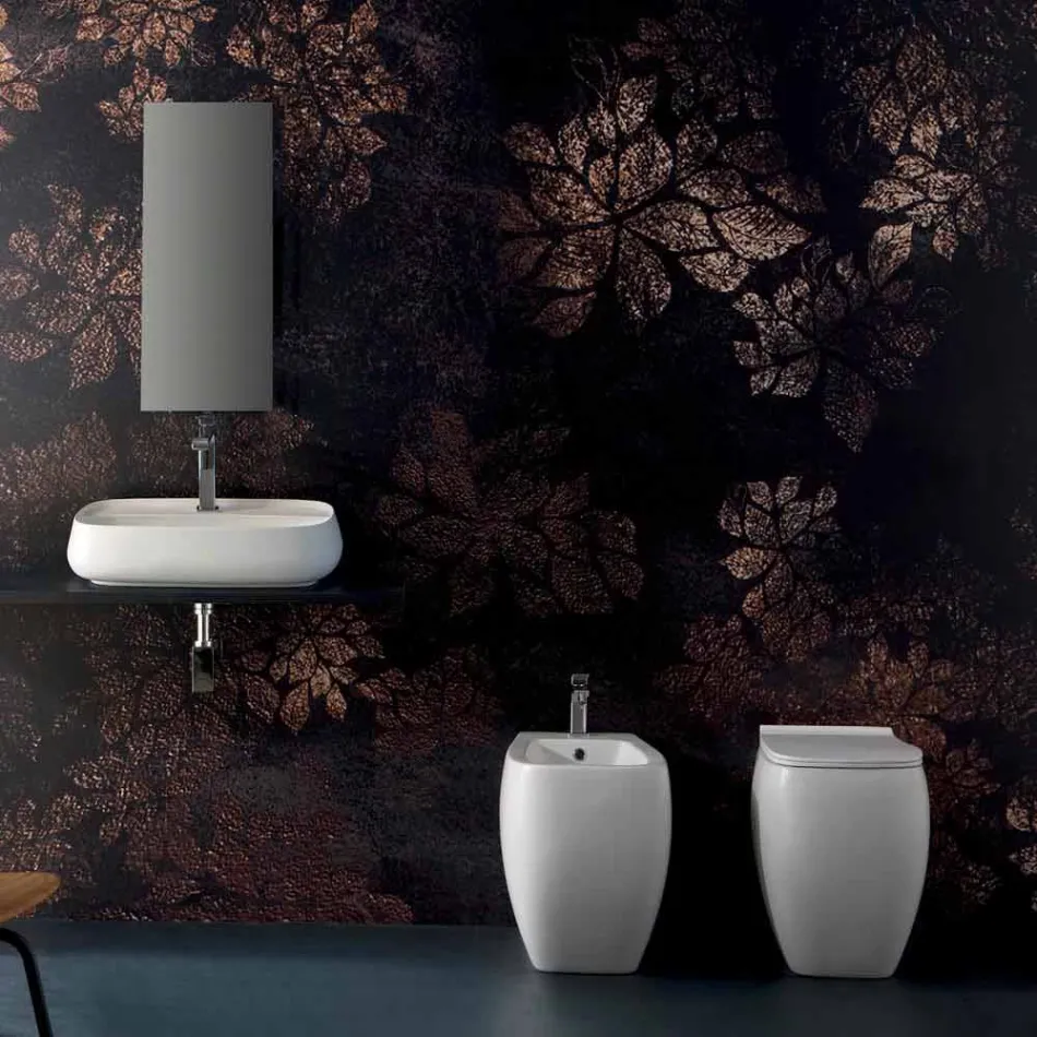 Witte keramische WC vaas met modern design Gais, made in Italy Viadurini
