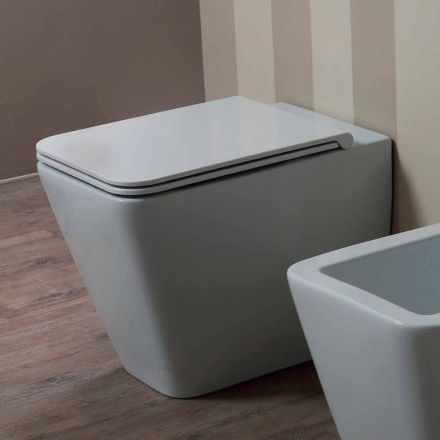 Vaas WC in wit keramiek modern design Zon Vierkant, made in Italy Viadurini