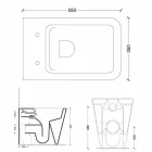 Vaas WC in wit keramiek modern design Zon Vierkant, made in Italy Viadurini