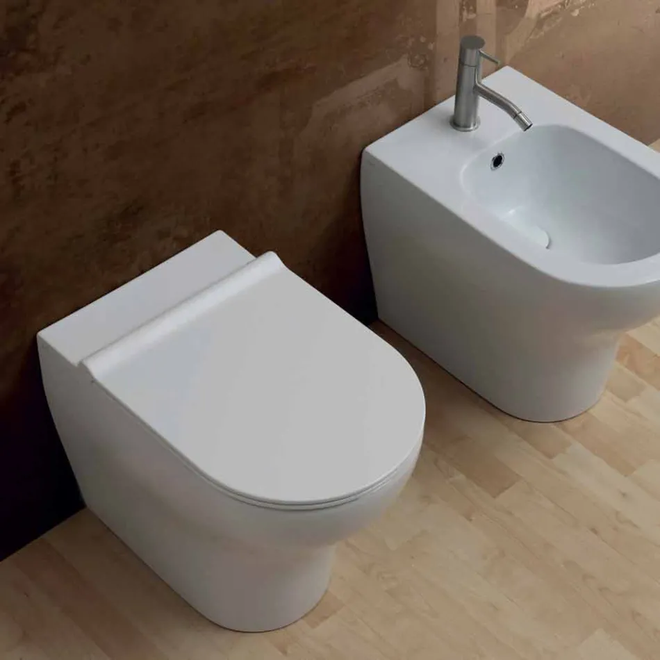 Vaas Witte keramische wc-Star 54x35cm Made in Italy, modern design Viadurini