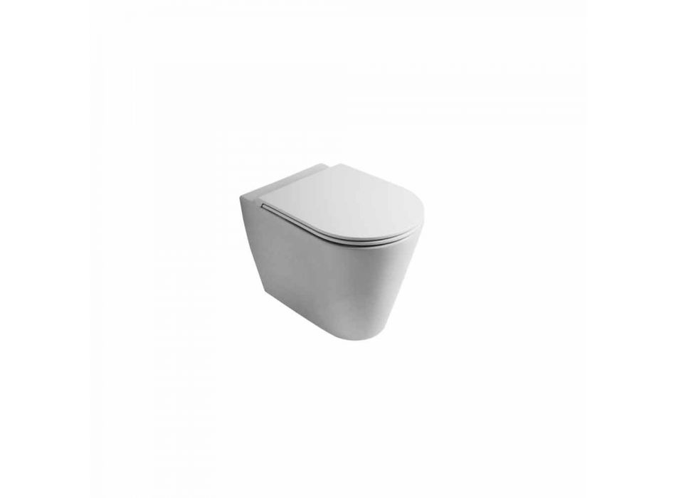 Vaas toilet in modern wit keramiek Zon Ronde 57x37 cm Made in Italy Viadurini