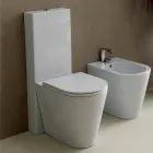 Vaas toilet in modern wit keramiek Zon Ronde 57x37 cm Made in Italy Viadurini