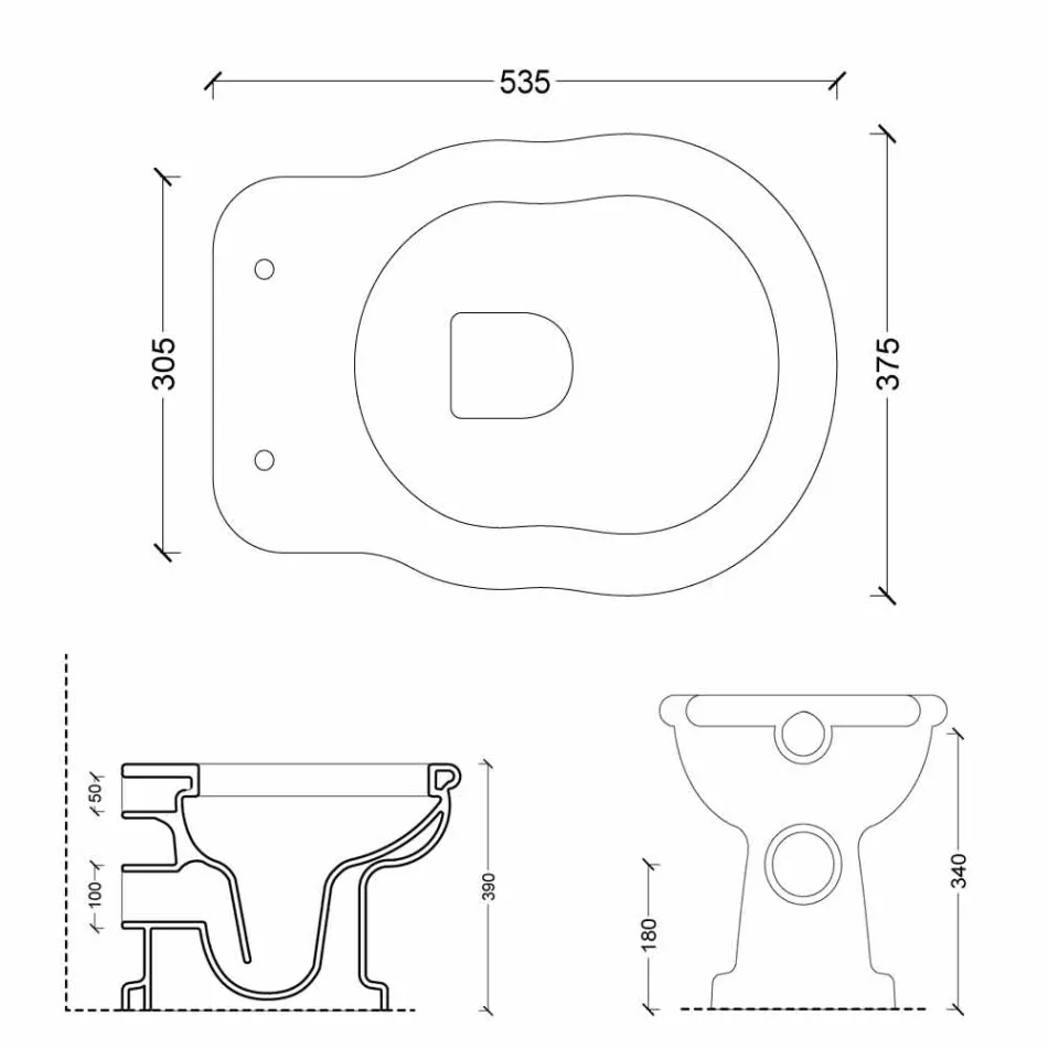 Vaas toilet in modern design keramische wandafvoer Style Viadurini