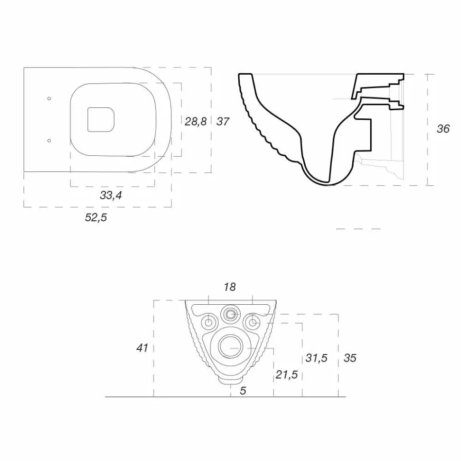 Modern hangend toilet in wit keramiek of gekleurd Trabia Viadurini