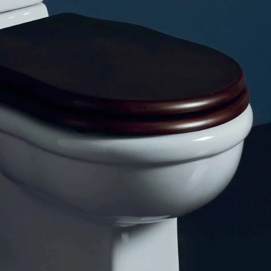 Vaso-delige toilet in wit keramiek Style 72x36 cm, made in Italy Viadurini