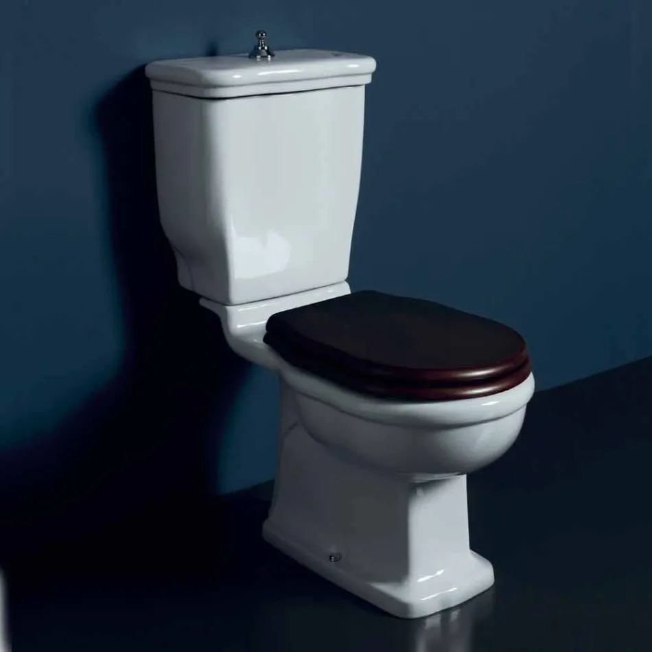 Vaso-delige toilet in wit keramiek Style 72x36 cm, made in Italy Viadurini