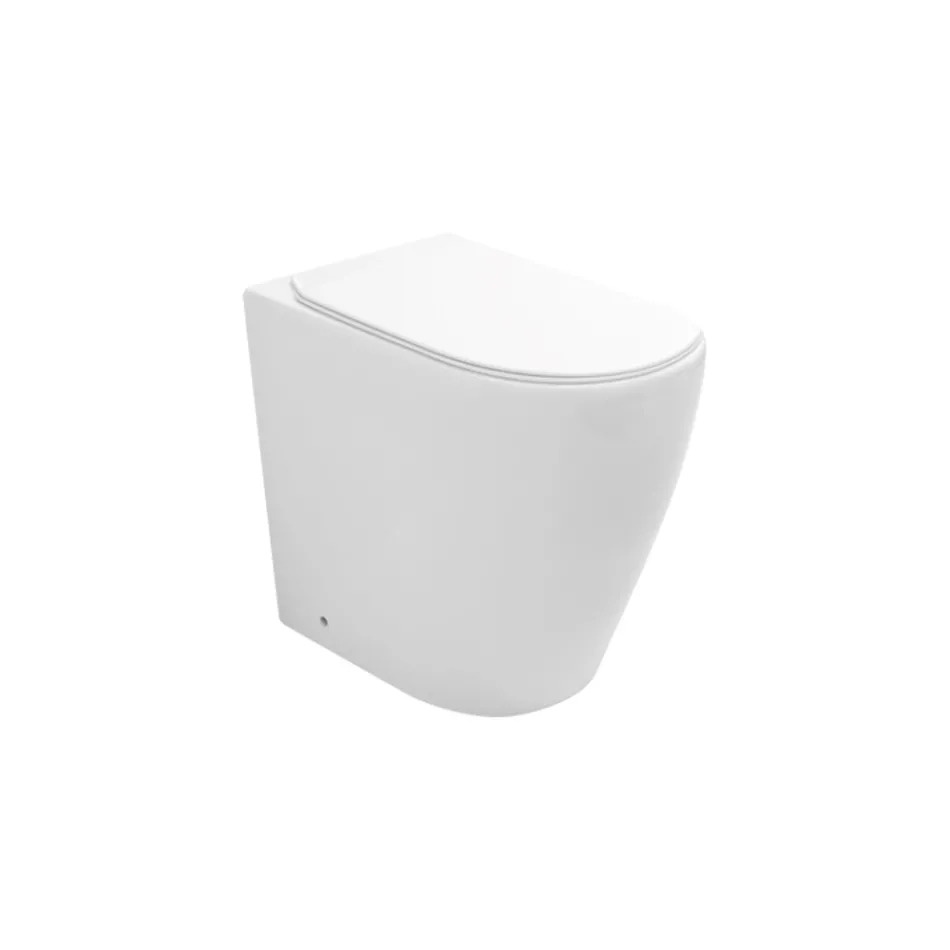 Randloos toilet met soft-close thermohardende keramische zitting - Oleander Viadurini