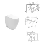 Randloos toilet met soft-close thermohardende keramische zitting - Oleander Viadurini