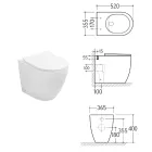 Aster tweekleurig mat keramisch randloos toilet met soft-close zitting   Viadurini