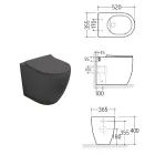 Aster tweekleurig mat keramisch randloos toilet met soft-close zitting   Viadurini