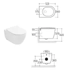 Aster White keramische wandtoilet zonder rand met softclose zitting Viadurini