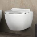 Aster White keramische wandtoilet zonder rand met softclose zitting