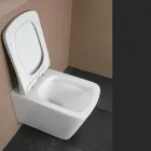 Wandtoilet met softclose keramische zitting in een modern design - Giunco Viadurini