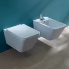 Keramische vaas hangend toilet, modern design, Sun Square made in Italy Viadurini