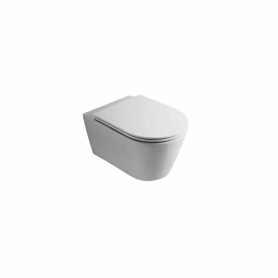 Pot hing toilet in een modern Zon Ronde 57x37 cm keramiek, gemaakt in Italië Viadurini