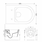 Pot hing toilet in een modern Zon Ronde 57x37 cm keramiek, gemaakt in Italië Viadurini