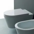 Pot hing toilet in een modern Zon Ronde 57x37 cm keramiek, gemaakt in Italië Viadurini