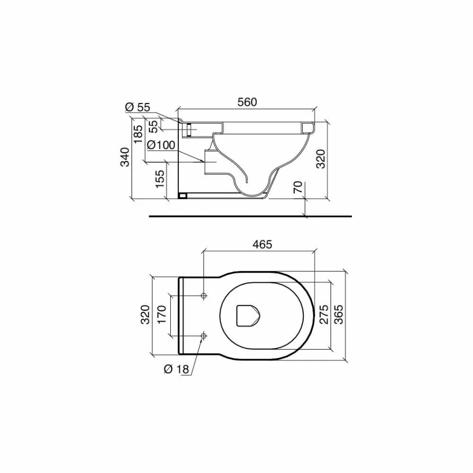 WC geschorste vaas klassieke stijl in wit keramiek Made in Italy - Marwa Viadurini
