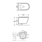 Wandgemonteerd randloos toilet met soft-close keramische zitting - Juniper   Viadurini