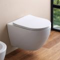 Wandgemonteerd randloos toilet met soft-close keramische zitting - Juniper  