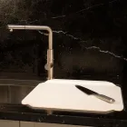 Keukenblad of snijplank in wit Corian Made in Italy Design - Ivanova Viadurini