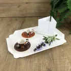 Rechthoekig keukenblad in witte Corian-kwaliteit Made in Italy - Ivanova Viadurini